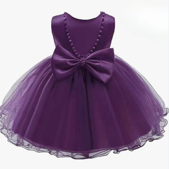 Baby Girls Ruffle Lace Backless Pageant Wedding Party Flower Dress 18-24 M - Picture 6 of 7